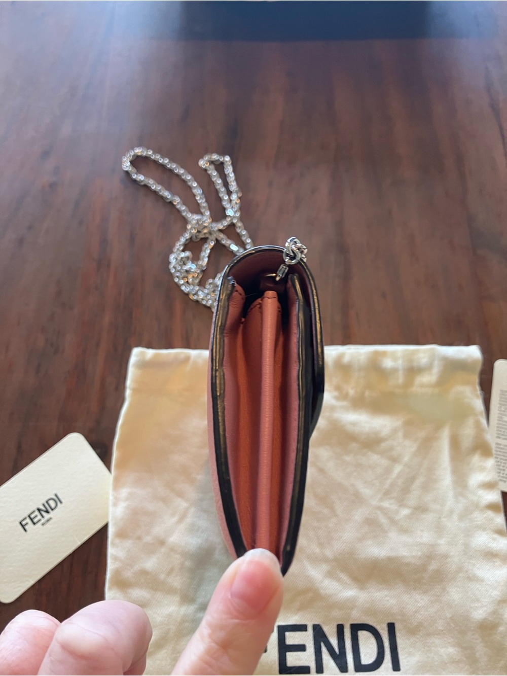 Fendi Pinkish brown Leather Wallet on a chain - Picture 15 of 16